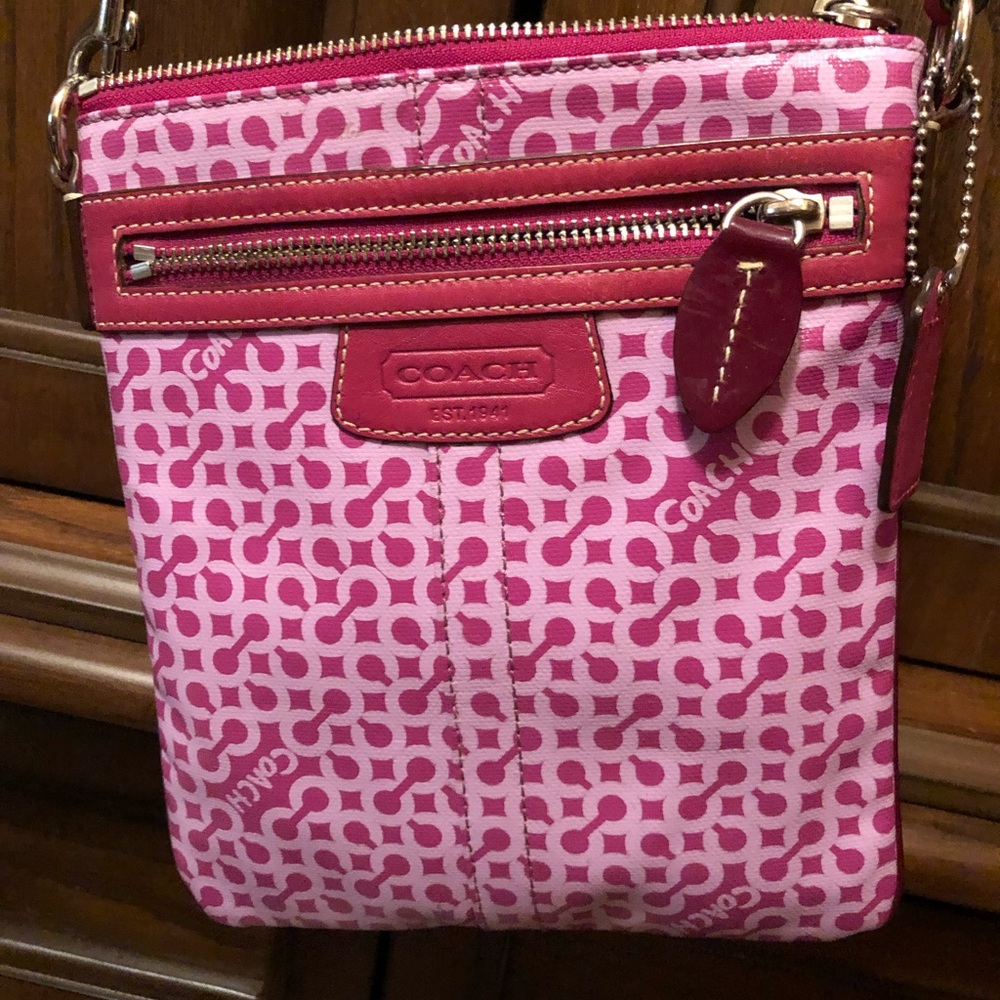 Pink Coach crossbody bag